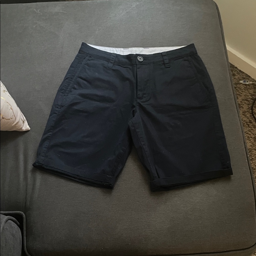 Armani Exchange Navy Blue Flat Front Men's Shorts
